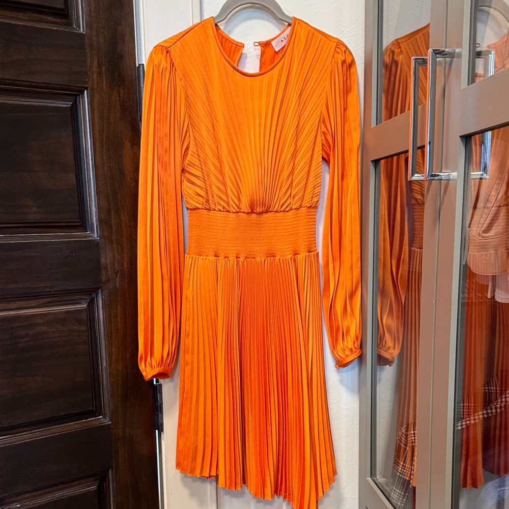 A.L.C. Vibrant Orange Long Sleeve Dress